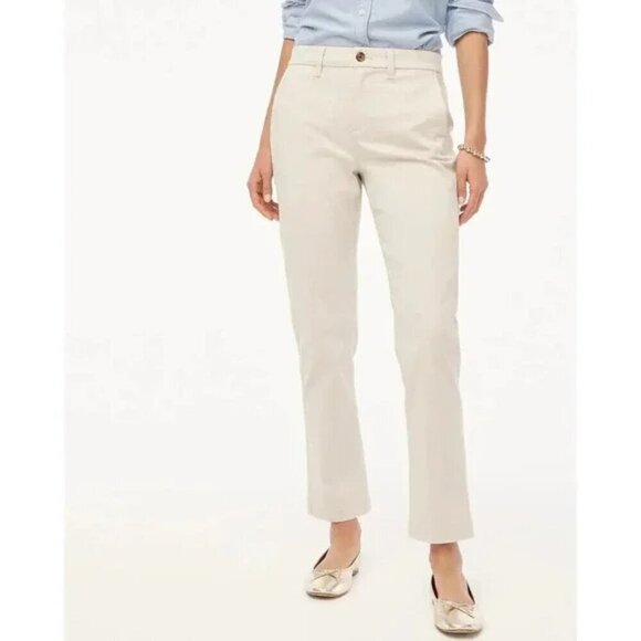 J. Crew Petite High Rise Girlfriend Chino Pants Stone Size 8P NWT - Picture 1 of 10